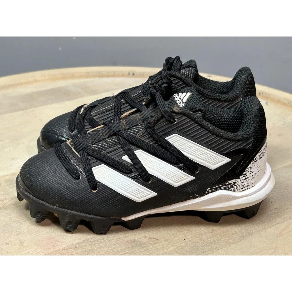 Adidas Adizero Shoes Youth 10K Black White Cleats Boys Molded‎ Soccer Football